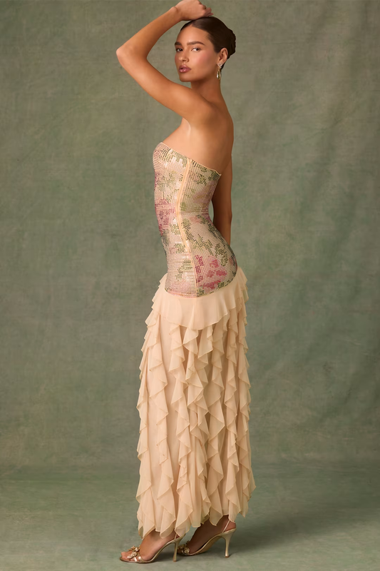 DILETTA RUFFLE MAXI DRESS