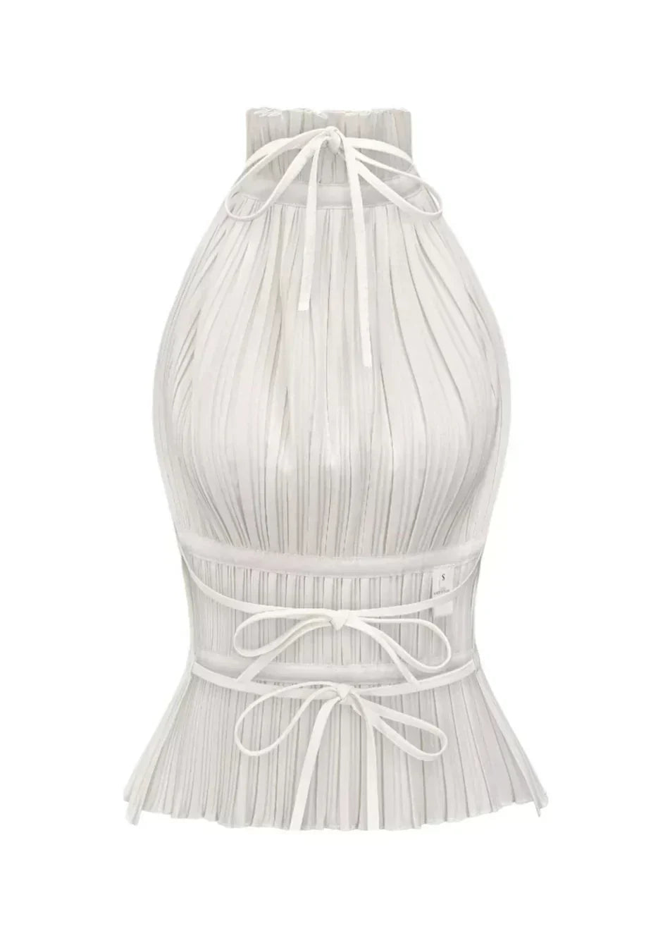 Olivienne – Pleated backless top with neck closure