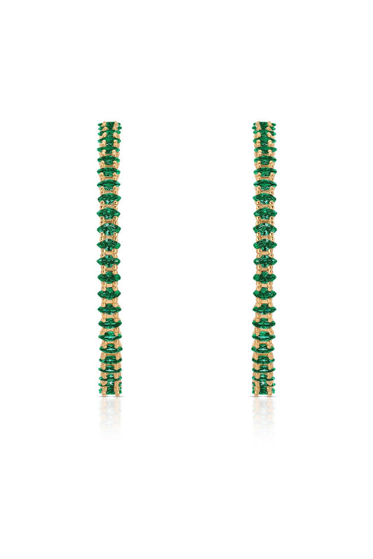 Emerald Marquise Hoop Earrings