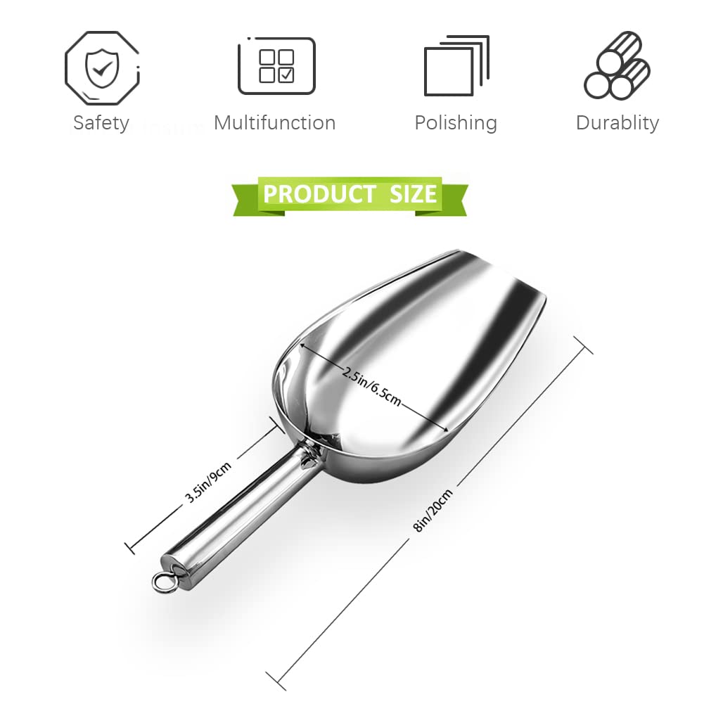 Stainless Steel Ice Scoop – 6 Oz Heavy Duty Kitchen Scoop