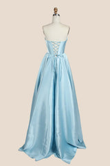 Sage Green Ruched Satin A-line Formal Dress
