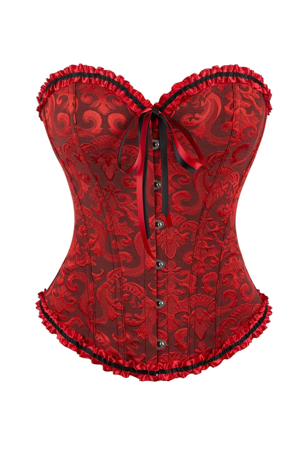 Purple Jacquard Ruffle Bustier Corset