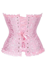 Purple Jacquard Ruffle Bustier Corset