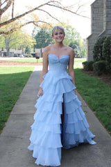 Ruched Pink Chiffon Ruffle A-line Prom Dress