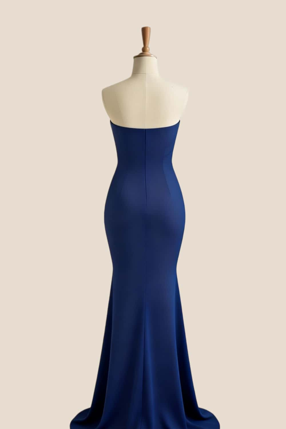 Simply Navy Blue Fitted Slit Long Dress