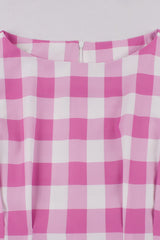 Scoop Pink Polk Dots Short Dress with Pockets