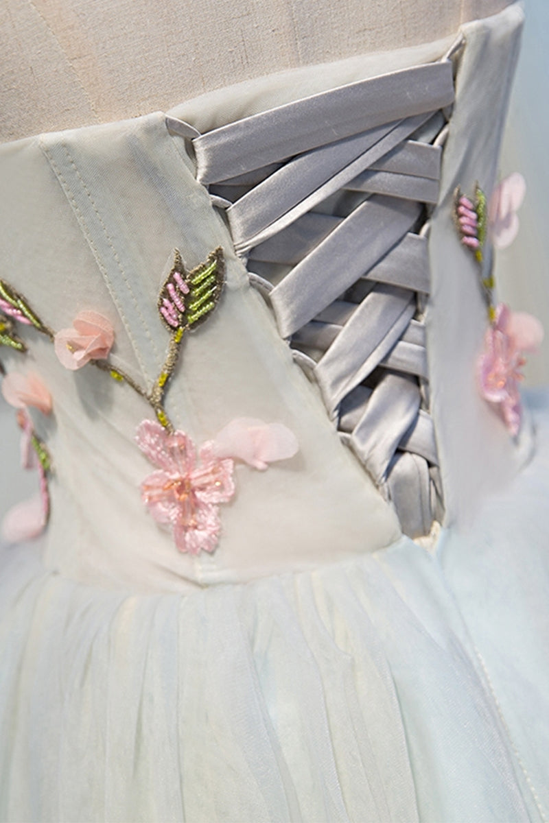 Sweetheart Pink Flowers Short A-line Homecoming Dress