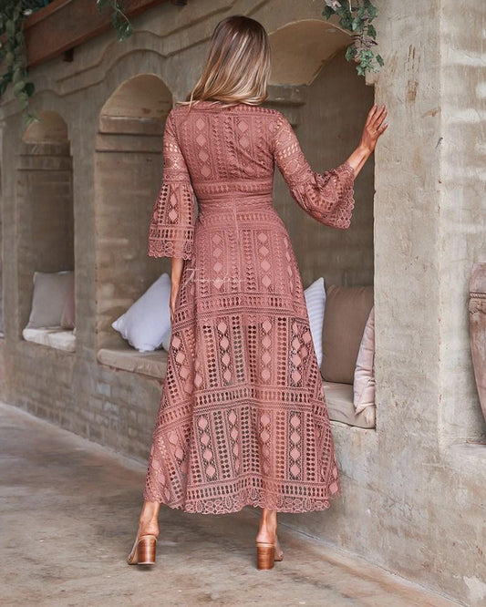 Boho High Low Dress - Mauve