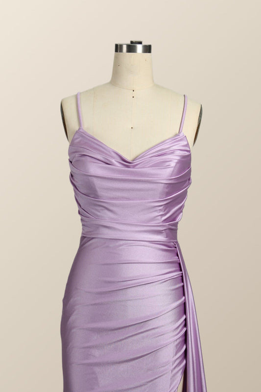 Sweetheart Lilac Ruched Mermaid Long Formal Dress