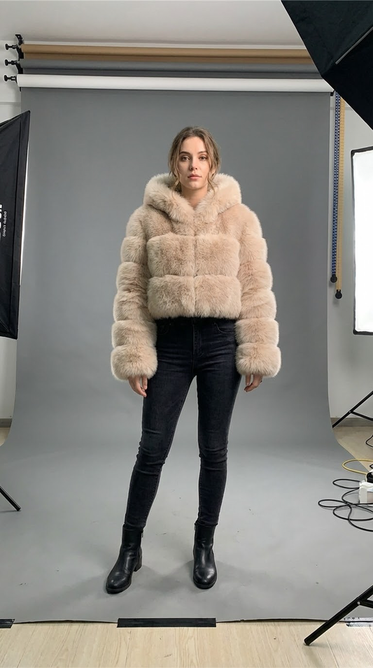 Livette - Fluffy Hooded Coat