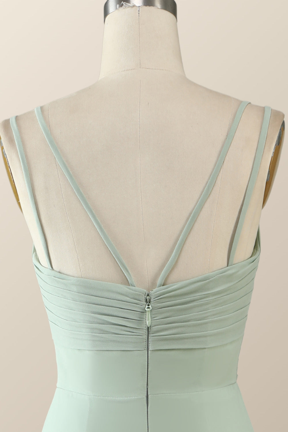 Scoop Lavender Chiffon Pleated Long Bridesmaid Dress