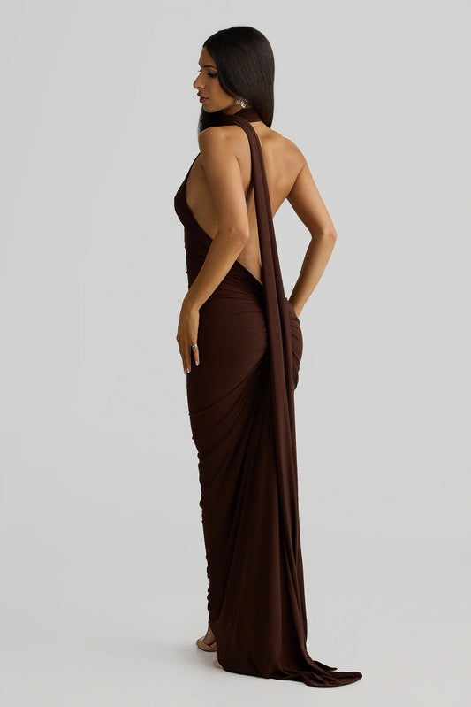 Constantina Gown - Espresso Brown