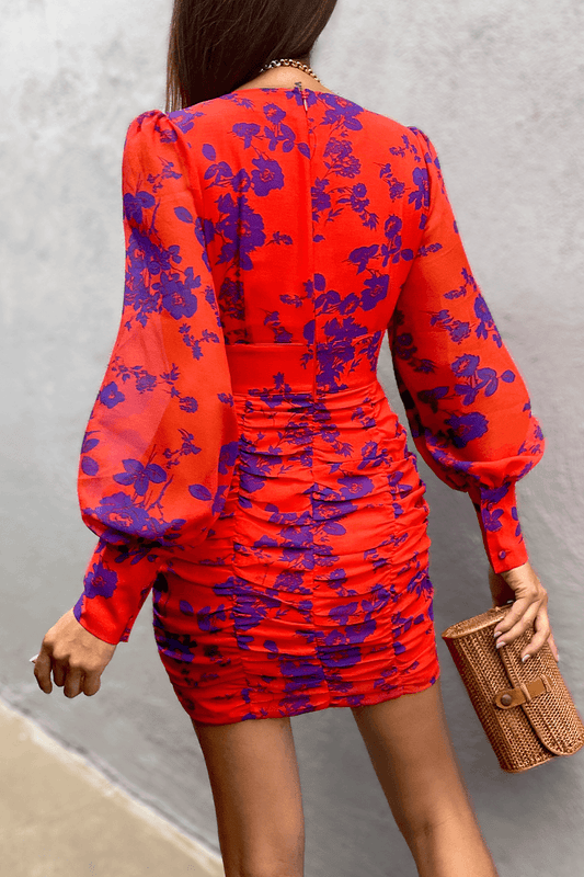 Lizbeth Mini Dress - Red Floral