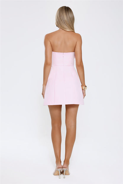 Wild Rose Affair Strapless Mini Dress Pink