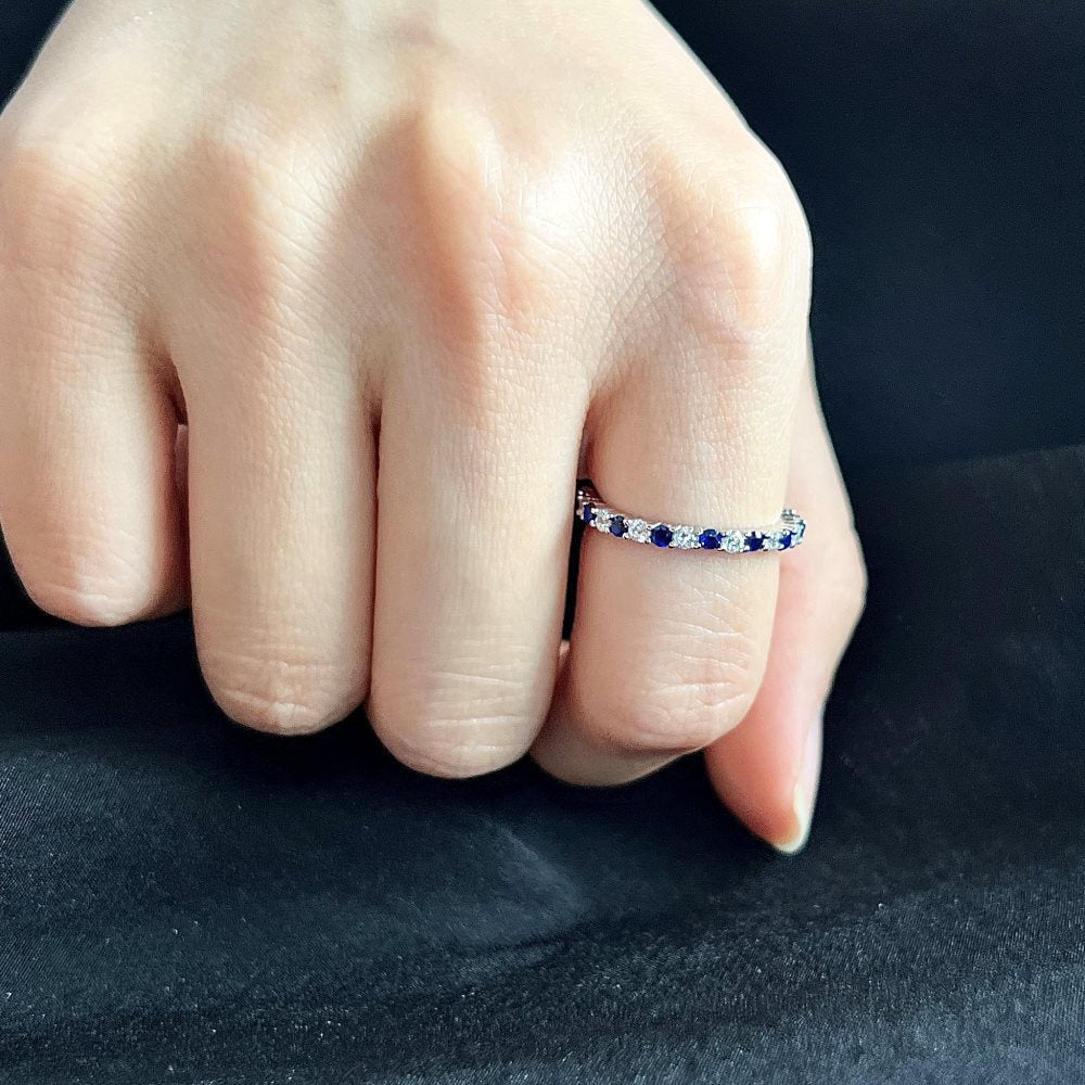 Real 925 Sterling Silver Sparkling Cocktail Ring