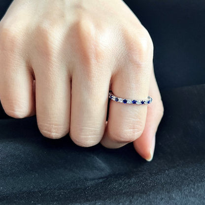 Real 925 Sterling Silver Sparkling Cocktail Ring