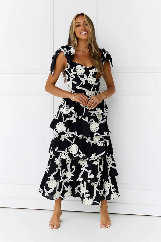 Featherlight Beauty Maxi Dress Black