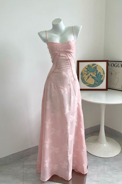 Dreamy Purple Straps Long Dress