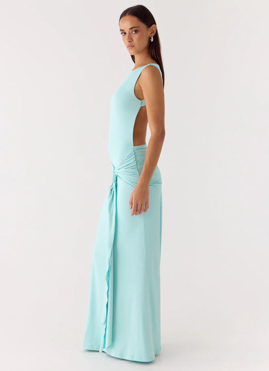 Fault Line Maxi Dress - Aqua