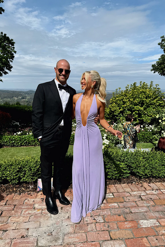 Jennifer Cupro Maxi Dress - Lilac