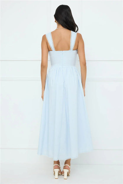 Luxe Serene Midi Dress Blue