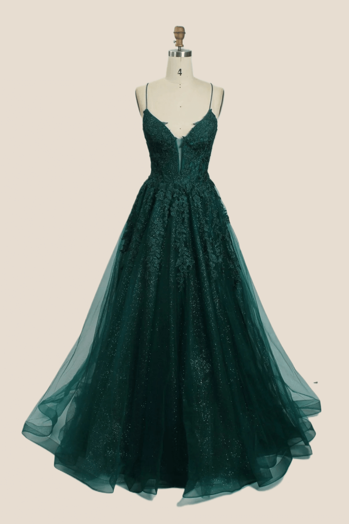 Royal Blue Lace Appliques Tulle Formal Dress
