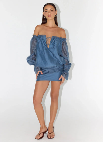 Tedara Mini Dress - Washed Navy