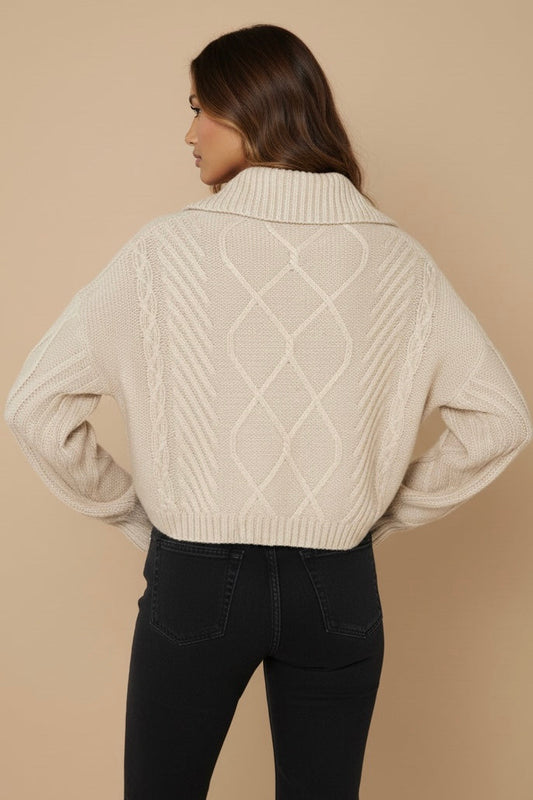 Jax Crop Jumper - Beige