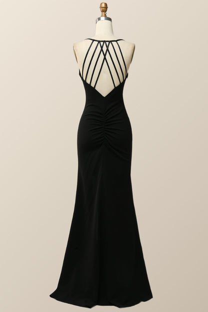 Simply Black Mermaid Long Dress with Slit