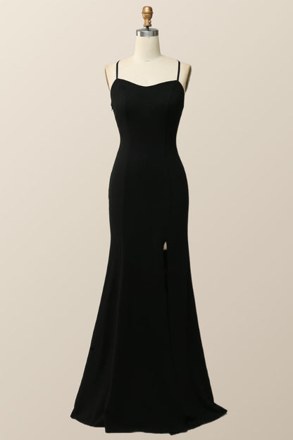 Simply Black Mermaid Long Dress with Slit