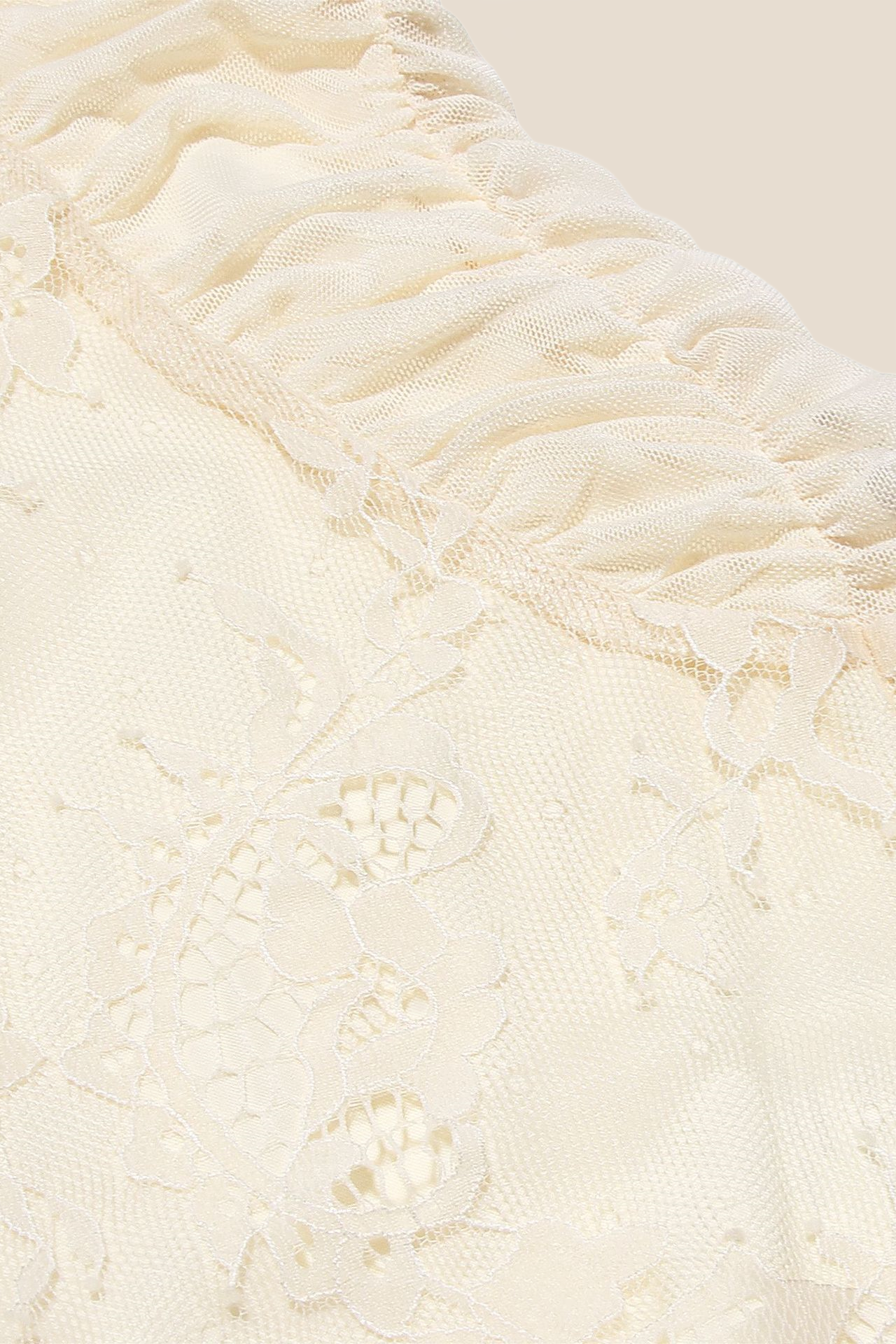 Cream Lace Chiffon Patchwork Irregular Long Dress