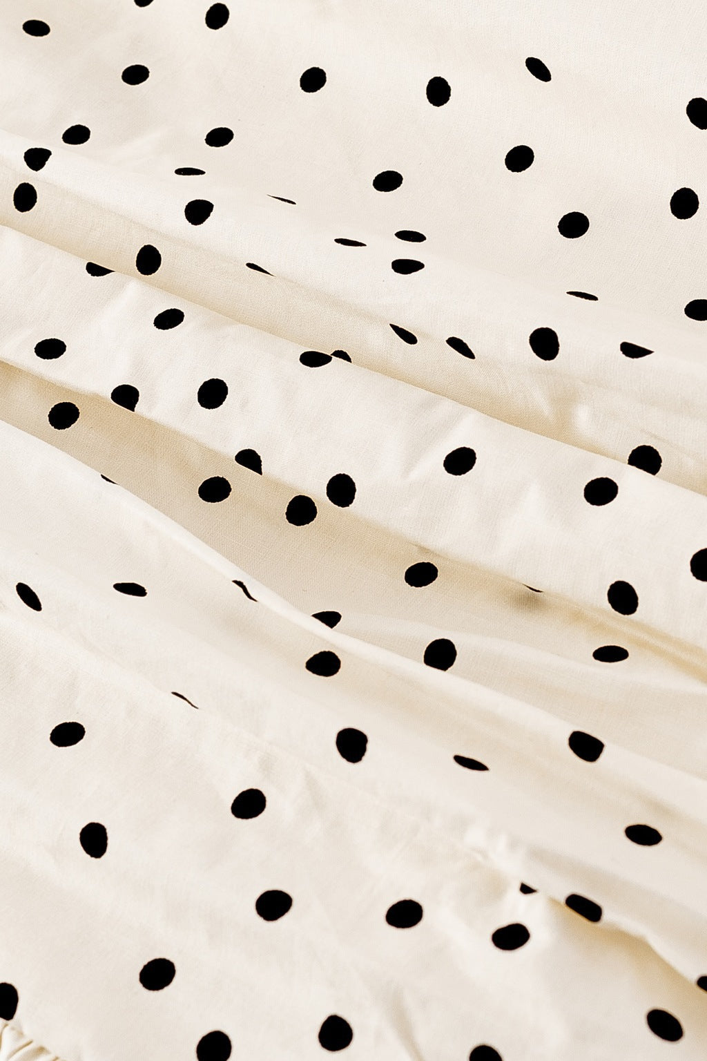 Cap Sleeves White Polka Dots Short Dress