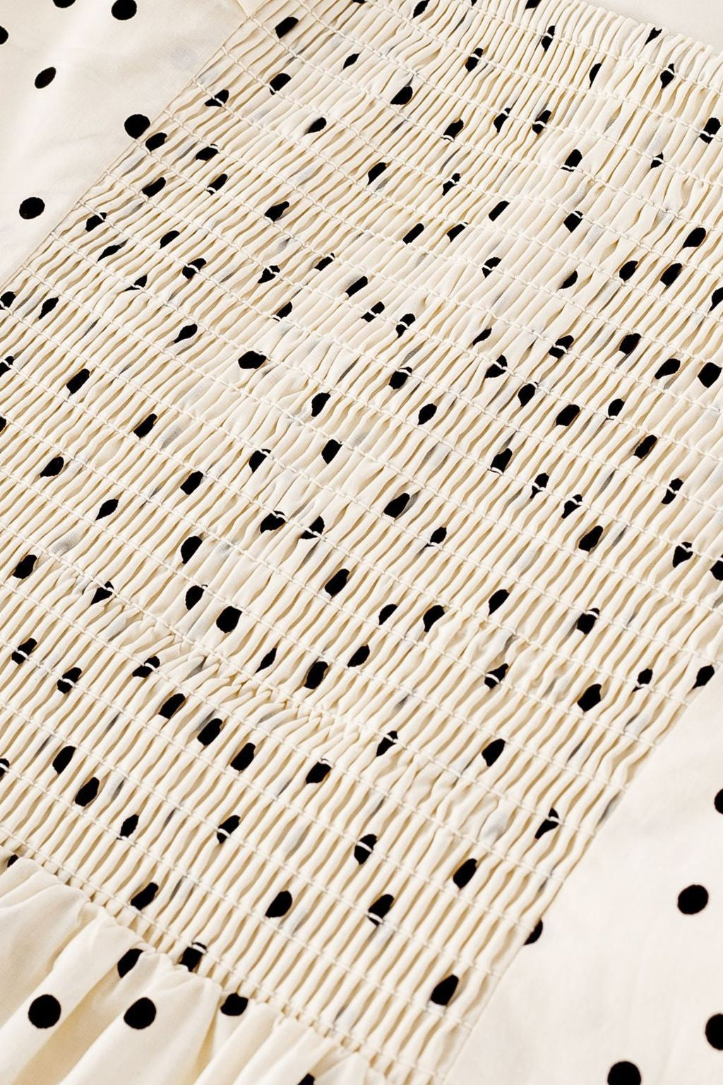 Cap Sleeves White Polka Dots Short Dress