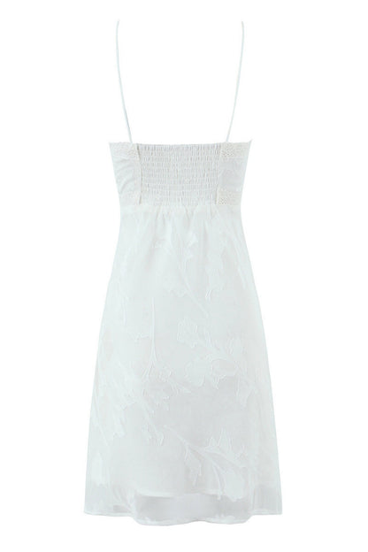 Sexy V-neck Lace Print Summer A-line Skirt
