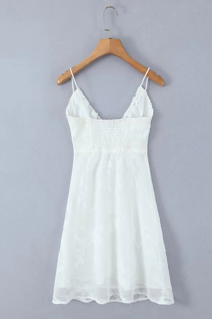 Sexy V-neck Lace Print Summer A-line Skirt