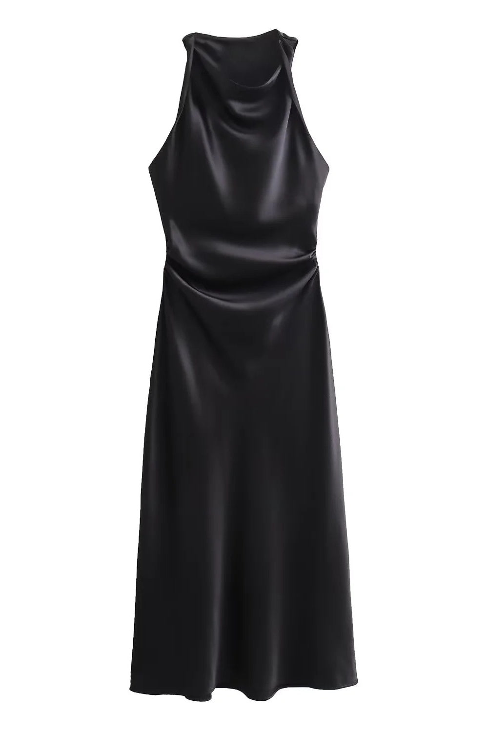 Sage Green Sleeveless Ruched Long Dress