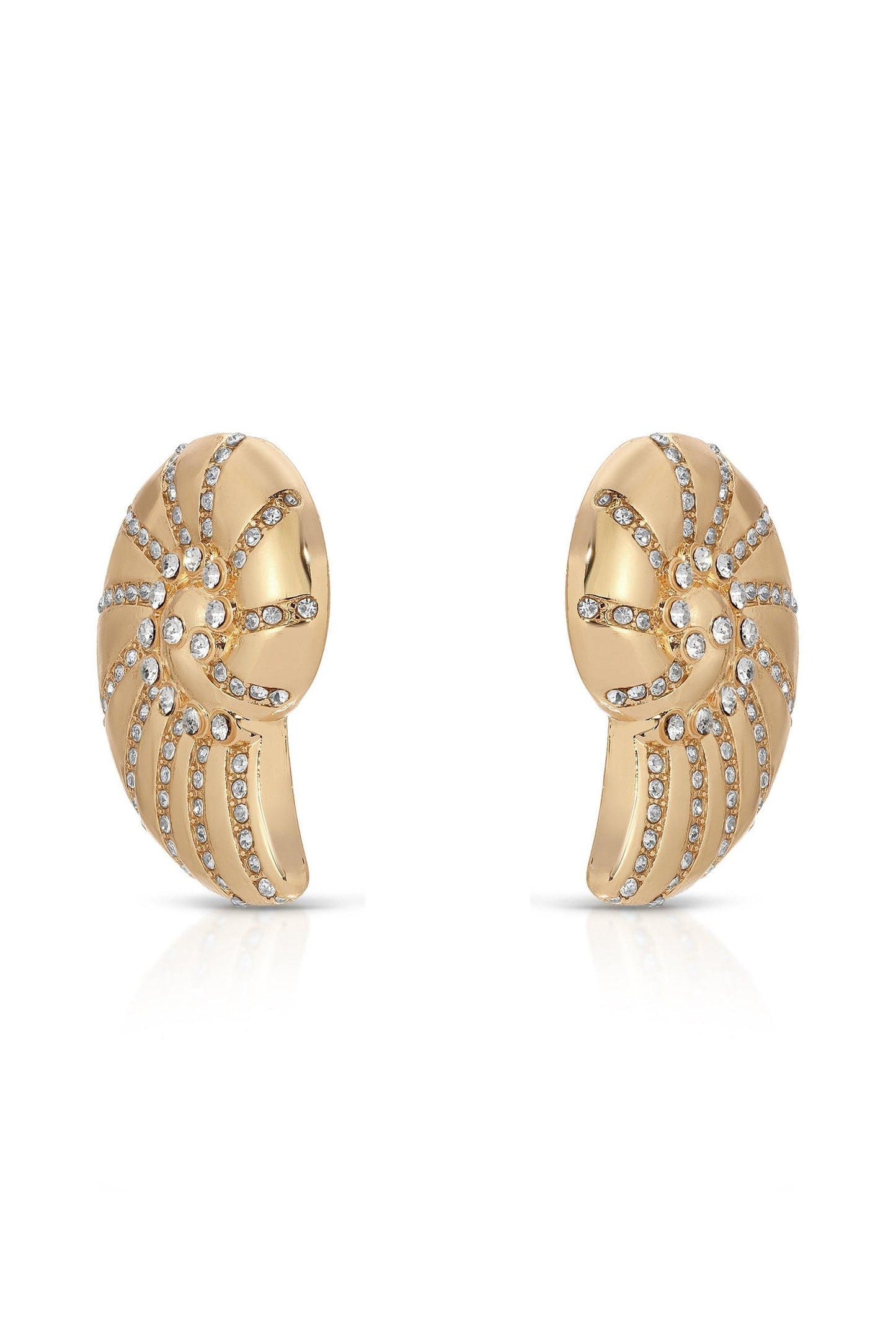 Crystal Shell Earrings - 18k Gold Plated