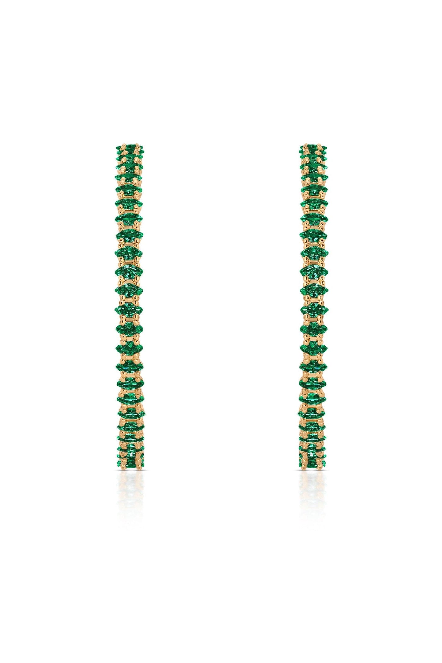Emerald Marquise Hoop Earrings