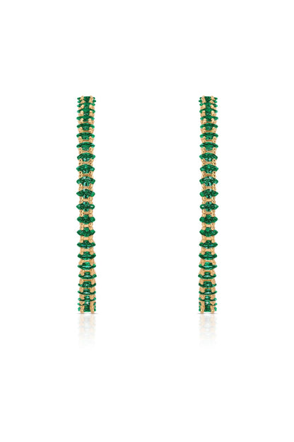 Emerald Marquise Hoop Earrings