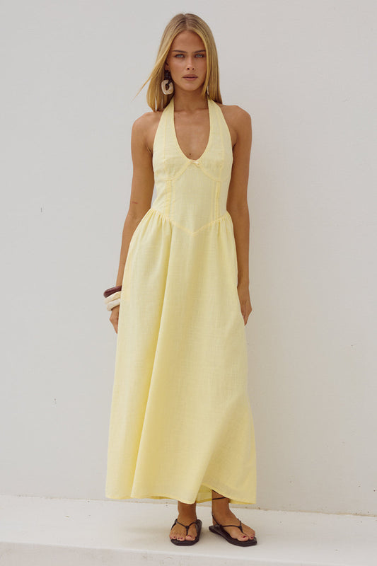 Limoni Midi Dress - Lemon