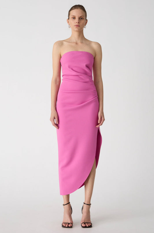 Misha Audrina Crepe Midi Dress - Purple Rose