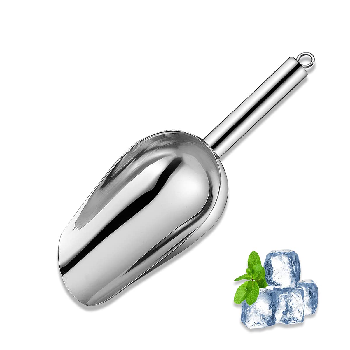 Stainless Steel Ice Scoop – 6 Oz Heavy Duty Kitchen Scoop