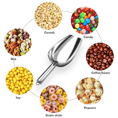 Stainless Steel Ice Scoop – 6 Oz Heavy Duty Kitchen Scoop