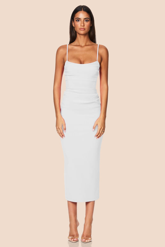 Nookie Tucked Tease Midi Dress - White