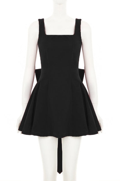 Square Neck Red Velvet A-line Short Dress