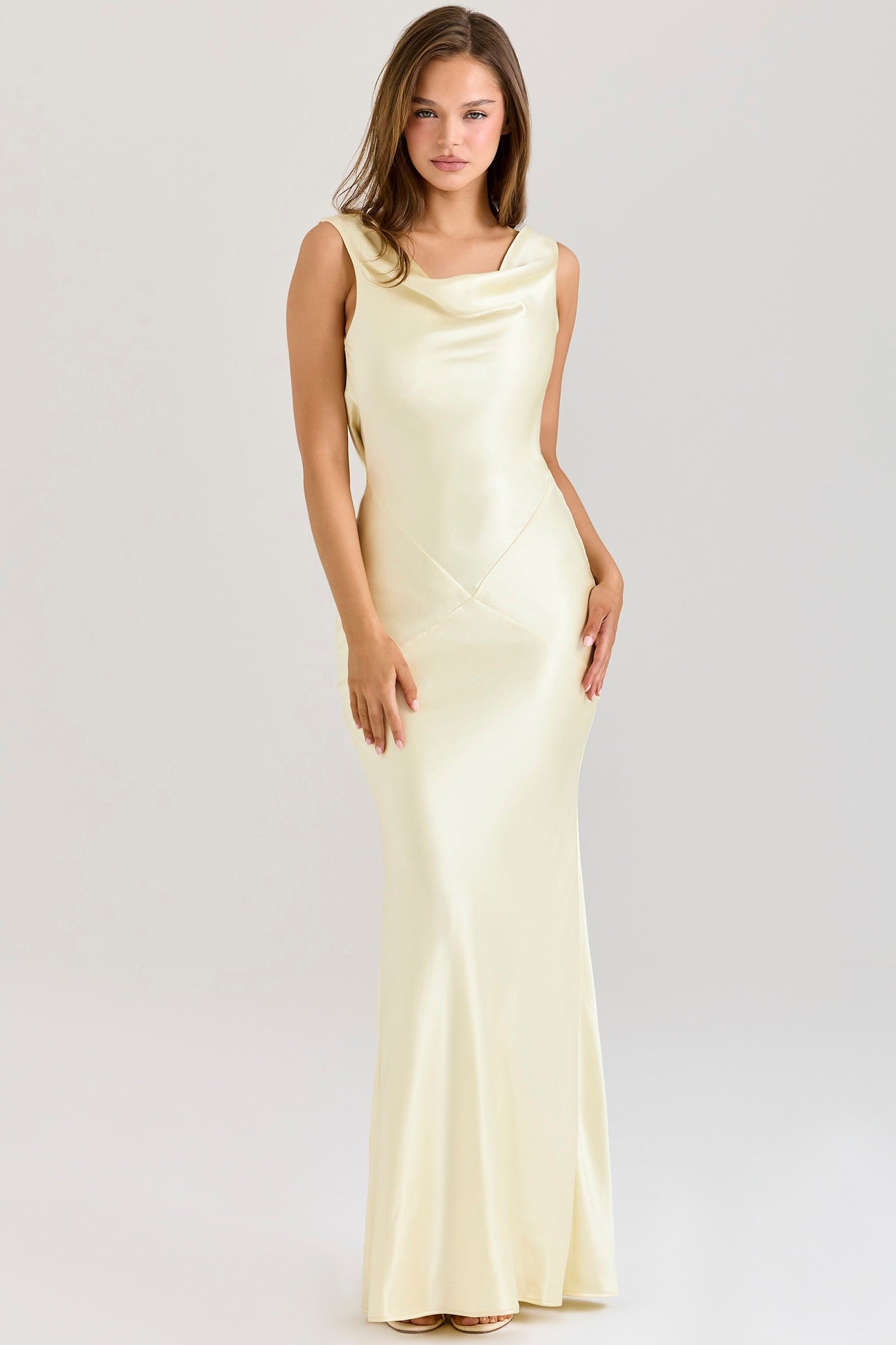 Livette - Draped Cowl Neck Maxi Dress