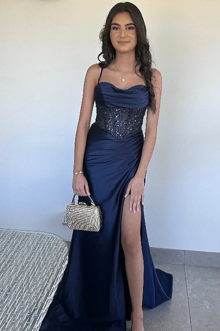 Sage Green  Ruched Corset Mermaid Long Prom Dress