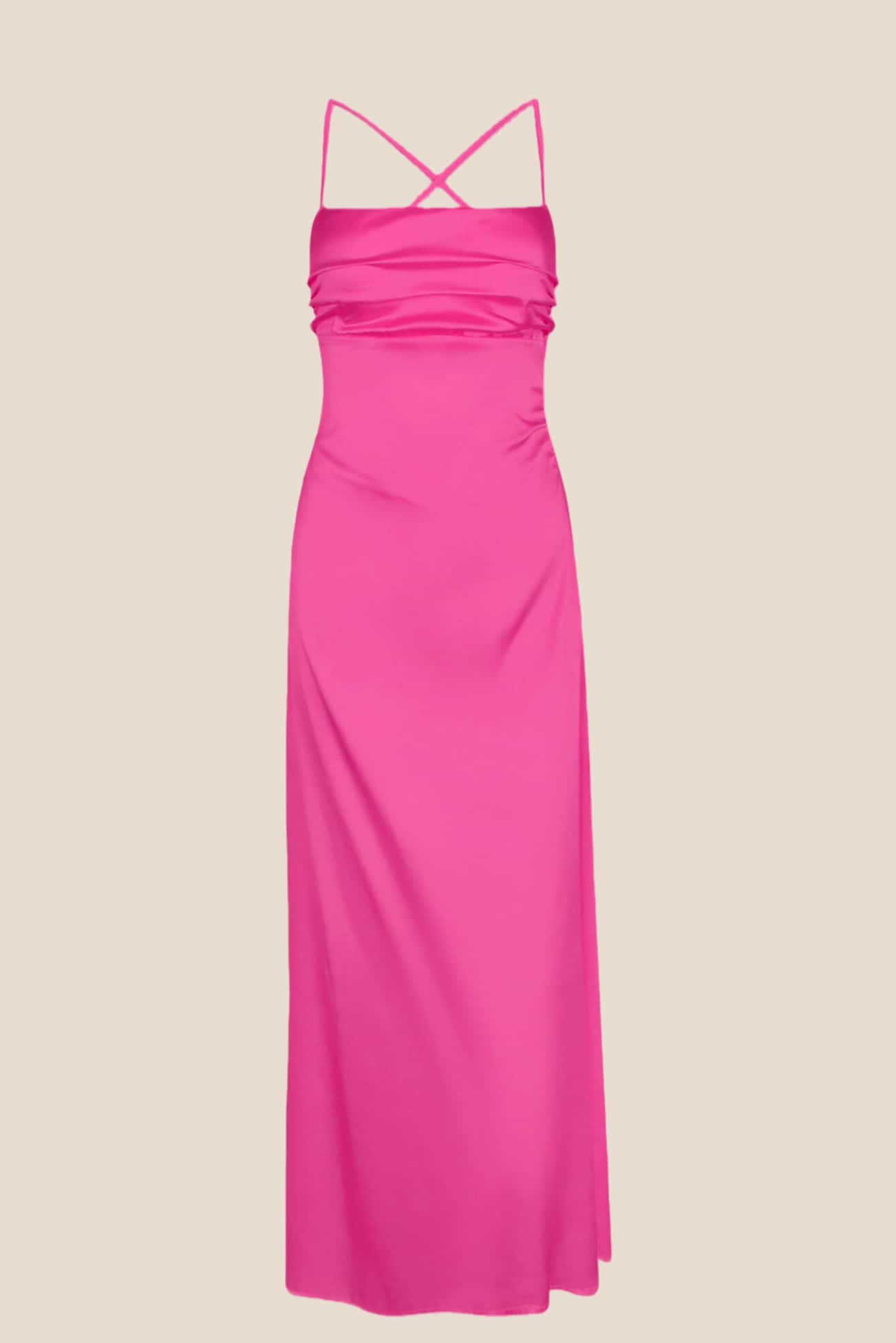 Spaghetti Straps Yellow Back Tie Long Dress