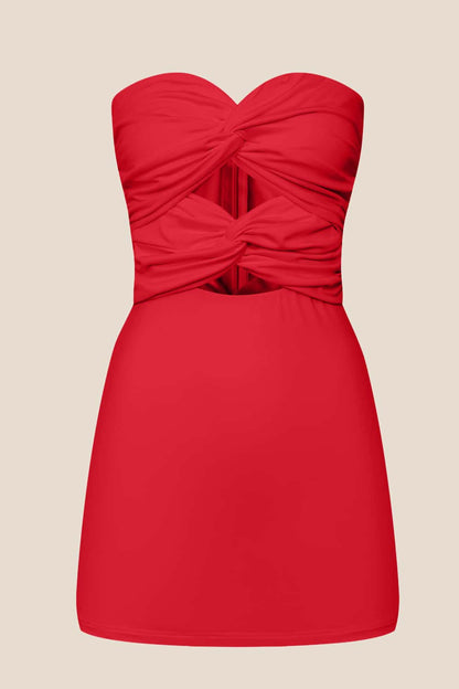 Royal Blue Keyholes Fitted Short Dress
