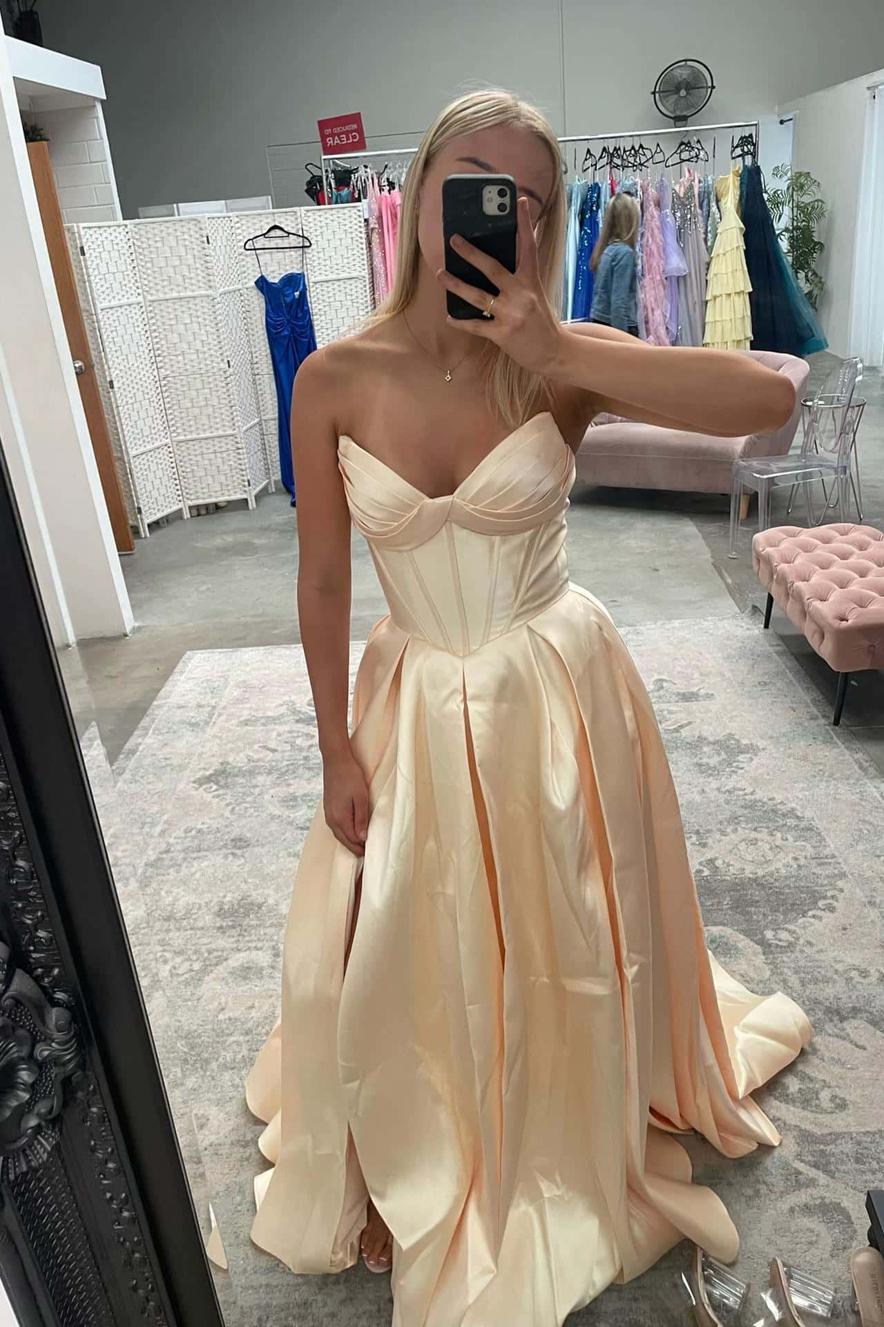 Sage Green Ruched Satin A-line Formal Dress